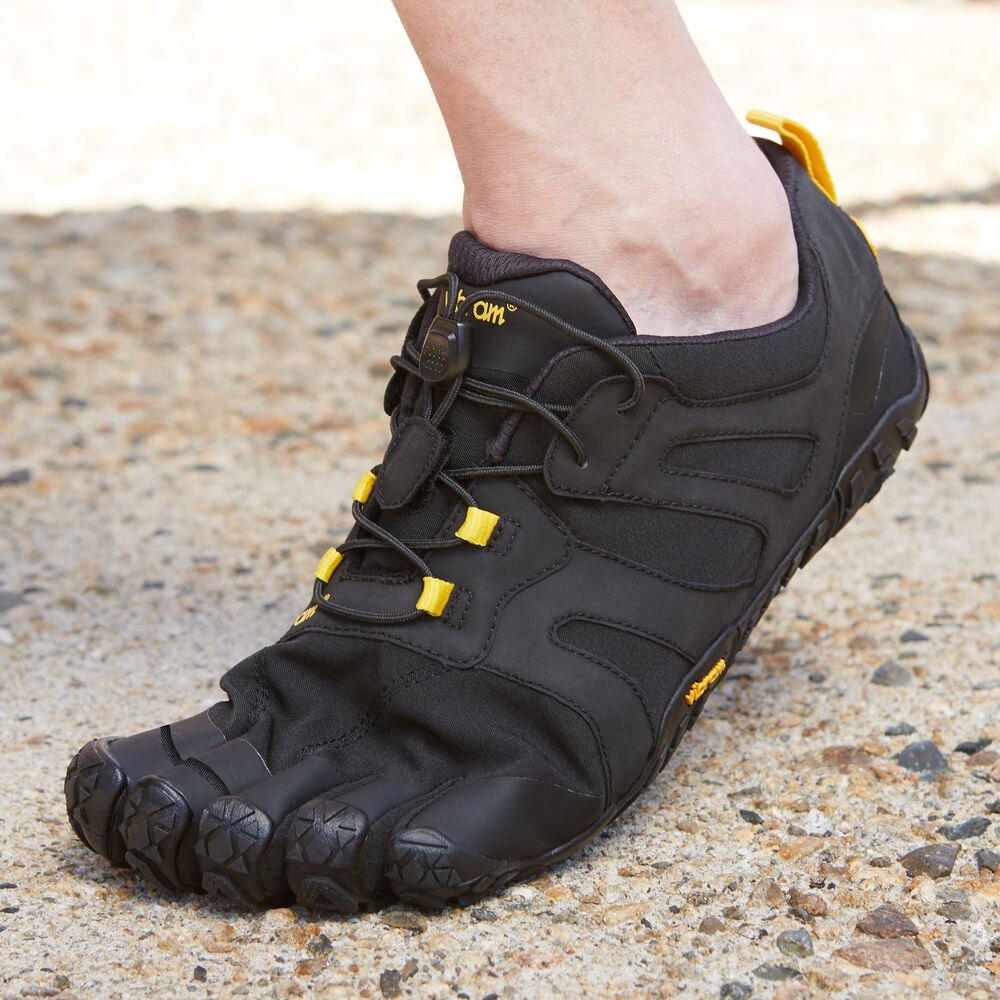 Vibram Five Fingers Mens Running Shoes - Black/Yellow - V-Trail 2.0 - 92143-GAPH